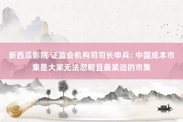 新西瓜影院 证监会机构司司长申兵: 中国成本市集是大家无法忽略且最紧迫的市集
