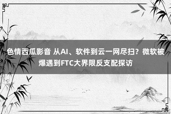 色情西瓜影音 从AI、软件到云一网尽扫？微软被爆遇到FTC大界限反支配探访