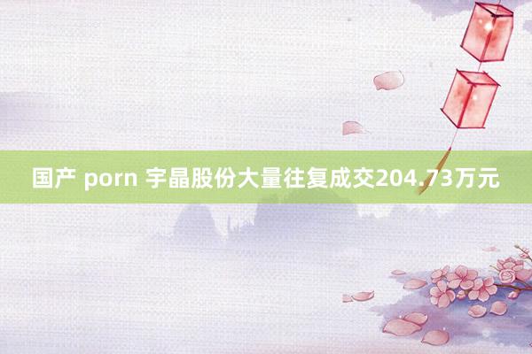 国产 porn 宇晶股份大量往复成交204.73万元