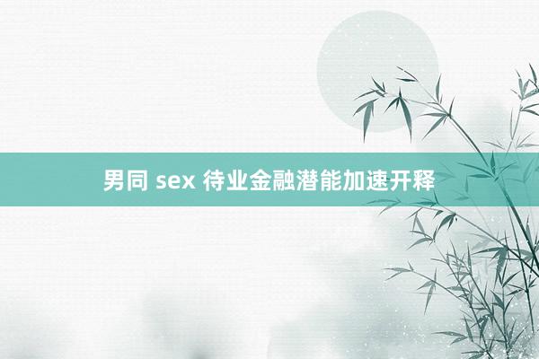 男同 sex 待业金融潜能加速开释