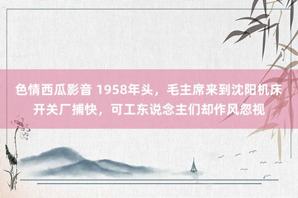 色情西瓜影音 1958年头，毛主席来到沈阳机床开关厂捕快，可工东说念主们却作风忽视