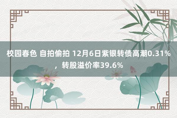 校园春色 自拍偷拍 12月6日紫银转债高潮0.31%，转股溢价率39.6%