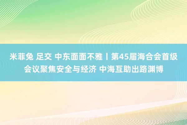 米菲兔 足交 中东面面不雅丨第45届海合会首级会议聚焦安全与经济 中海互助出路渊博