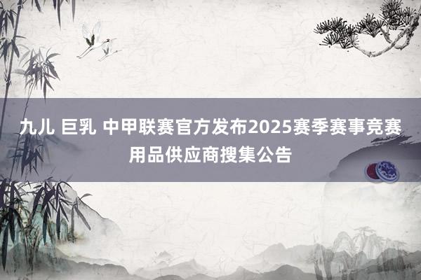 九儿 巨乳 中甲联赛官方发布2025赛季赛事竞赛用品供应商搜集公告