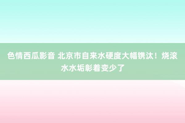 色情西瓜影音 北京市自来水硬度大幅镌汰！烧滚水水垢彰着变少了