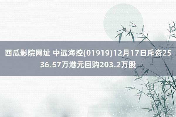 西瓜影院网址 中远海控(01919)12月17日斥资2536.57万港元回购203.2万股