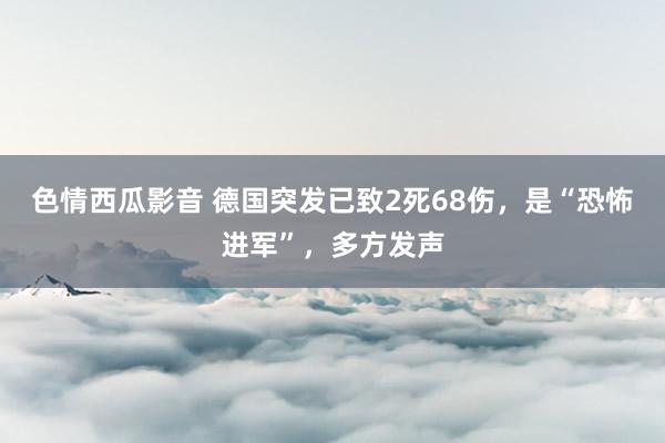 色情西瓜影音 德国突发已致2死68伤，是“恐怖进军”，多方发声