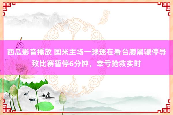 西瓜影音播放 国米主场一球迷在看台腹黑骤停导致比赛暂停6分钟，幸亏抢救实时