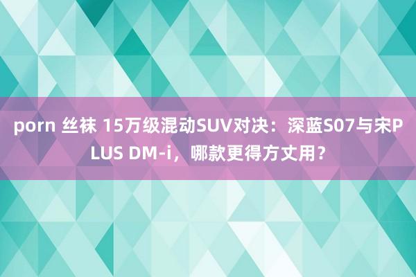 porn 丝袜 15万级混动SUV对决：深蓝S07与宋PLUS DM-i，哪款更得方丈用？