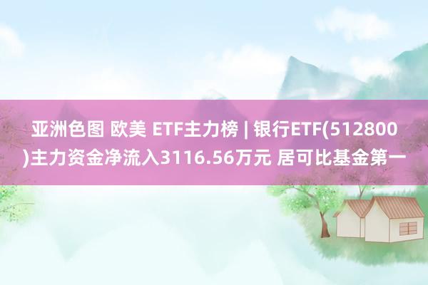 亚洲色图 欧美 ETF主力榜 | 银行ETF(512800)主力资金净流入3116.56万元 居可比基金第一