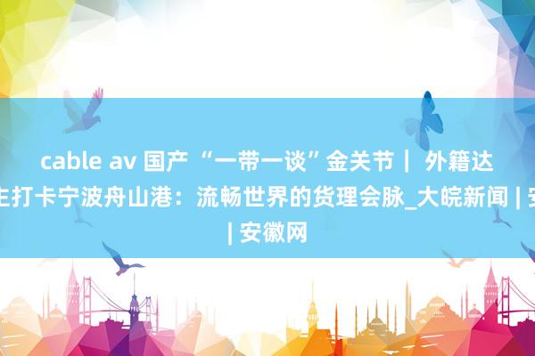 cable av 国产 “一带一谈”金关节｜ 外籍达东谈主打卡宁波舟山港：流畅世界的货理会脉_大皖新闻 | 安徽网