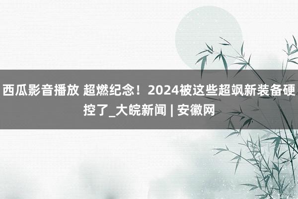 西瓜影音播放 超燃纪念！2024被这些超飒新装备硬控了_大皖新闻 | 安徽网