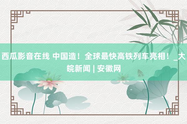 西瓜影音在线 中国造！全球最快高铁列车亮相！_大皖新闻 | 安徽网