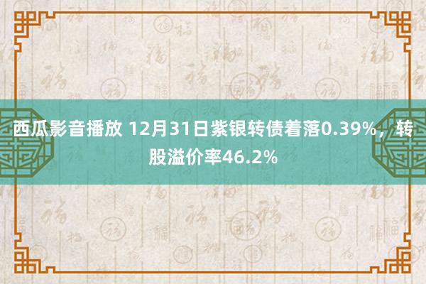 西瓜影音播放 12月31日紫银转债着落0.39%，转股溢价率46.2%