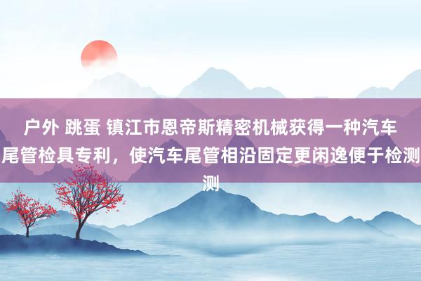 户外 跳蛋 镇江市恩帝斯精密机械获得一种汽车尾管检具专利，使汽车尾管相沿固定更闲逸便于检测