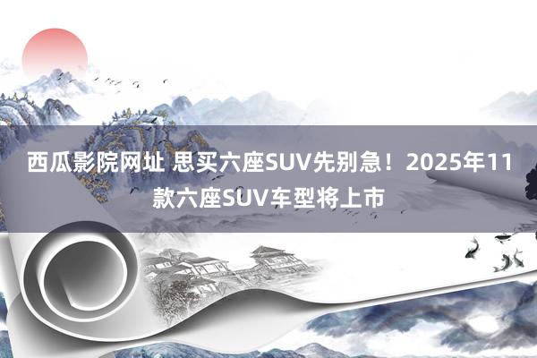 西瓜影院网址 思买六座SUV先别急！2025年11款六座SUV车型将上市