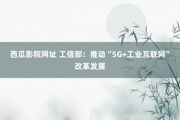 西瓜影院网址 工信部：推动“5G+工业互联网”改革发展