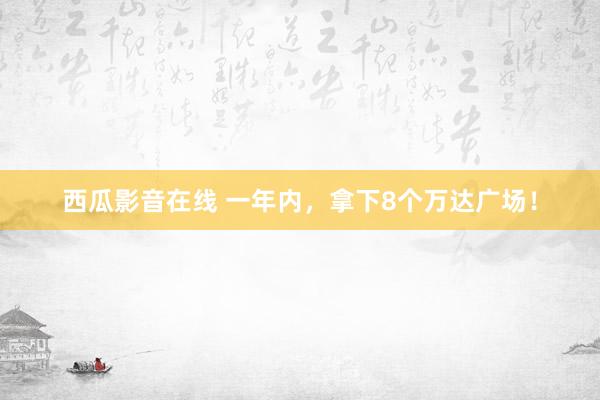 西瓜影音在线 一年内，拿下8个万达广场！