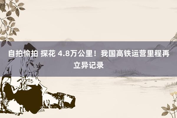 自拍偷拍 探花 4.8万公里！我国高铁运营里程再立异记录