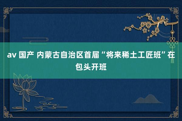 av 国产 内蒙古自治区首届“将来稀土工匠班”在包头开班