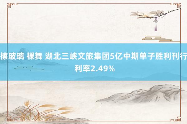 擦玻璃 裸舞 湖北三峡文旅集团5亿中期单子胜利刊行 利率2.49%