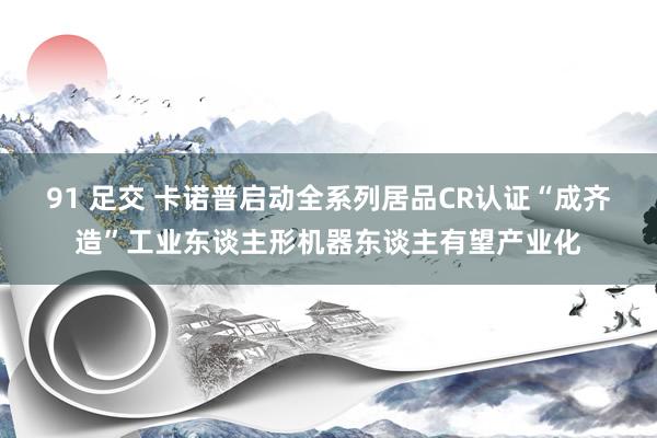 91 足交 卡诺普启动全系列居品CR认证“成齐造”工业东谈主形机器东谈主有望产业化