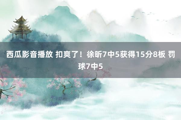 西瓜影音播放 扣爽了！徐昕7中5获得15分8板 罚球7中5