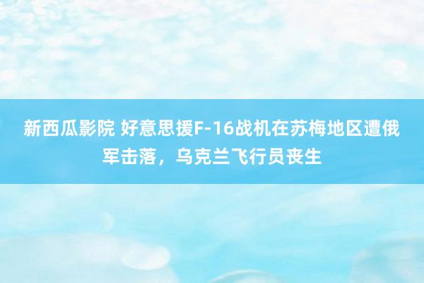 新西瓜影院 好意思援F-16战机在苏梅地区遭俄军击落，乌克兰飞行员丧生