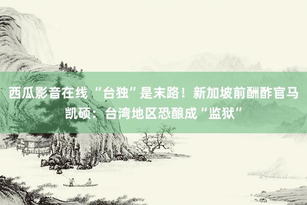 西瓜影音在线 “台独”是末路！新加坡前酬酢官马凯硕：台湾地区恐酿成“监狱”