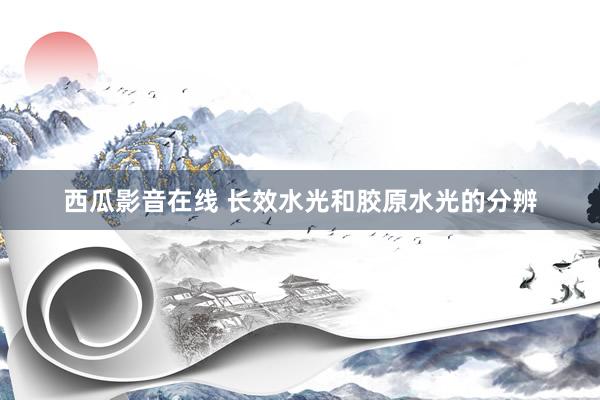 西瓜影音在线 长效水光和胶原水光的分辨