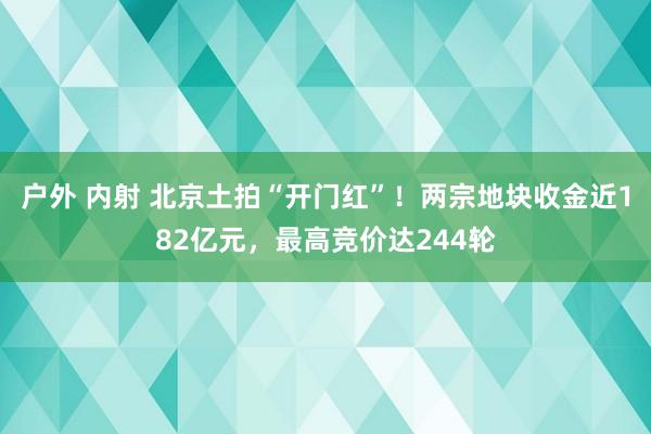 户外 内射 北京土拍“开门红”！两宗地块收金近182亿元，最高竞价达244轮
