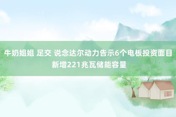 牛奶姐姐 足交 说念达尔动力告示6个电板投资面目 新增221兆瓦储能容量