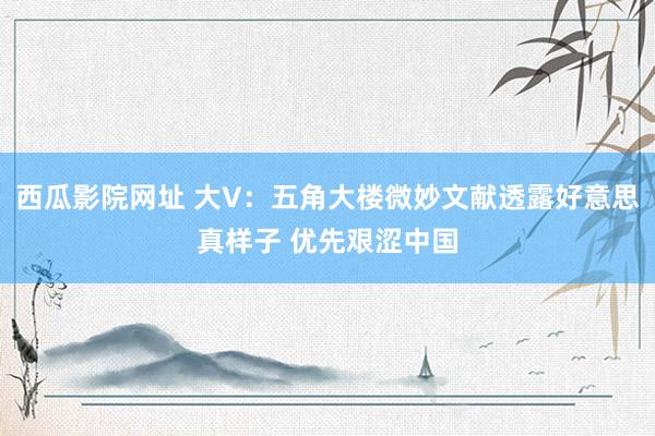 西瓜影院网址 大V：五角大楼微妙文献透露好意思真样子 优先艰涩中国