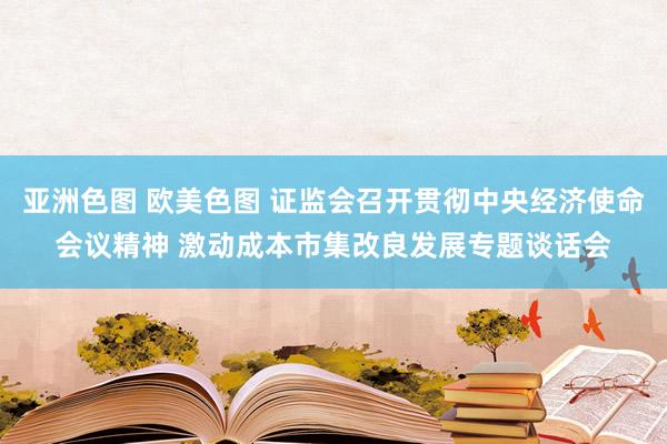 亚洲色图 欧美色图 证监会召开贯彻中央经济使命会议精神 激动成本市集改良发展专题谈话会