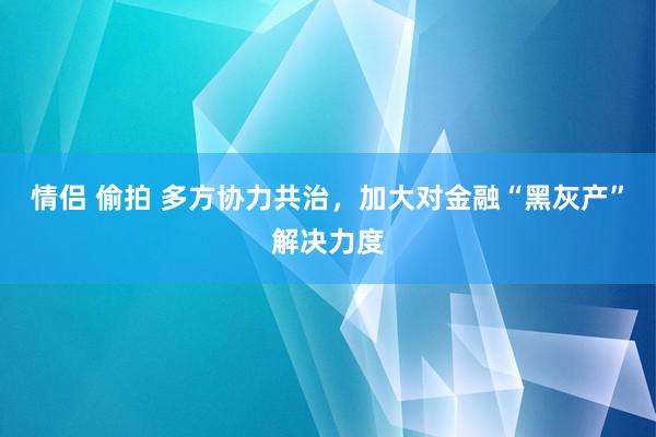 情侣 偷拍 多方协力共治，加大对金融“黑灰产”解决力度