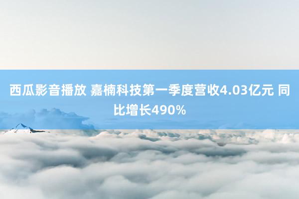 西瓜影音播放 嘉楠科技第一季度营收4.03亿元 同比增长490%