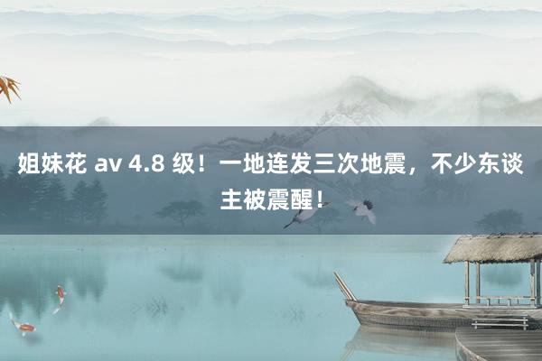 姐妹花 av 4.8 级！一地连发三次地震，不少东谈主被震醒！
