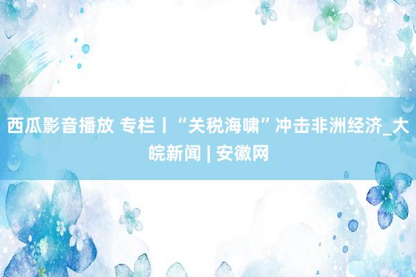 西瓜影音播放 专栏丨“关税海啸”冲击非洲经济_大皖新闻 | 安徽网